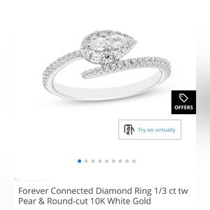 Forever Connected Elegant 1/3ct Diamond Ring in 10K White Gold